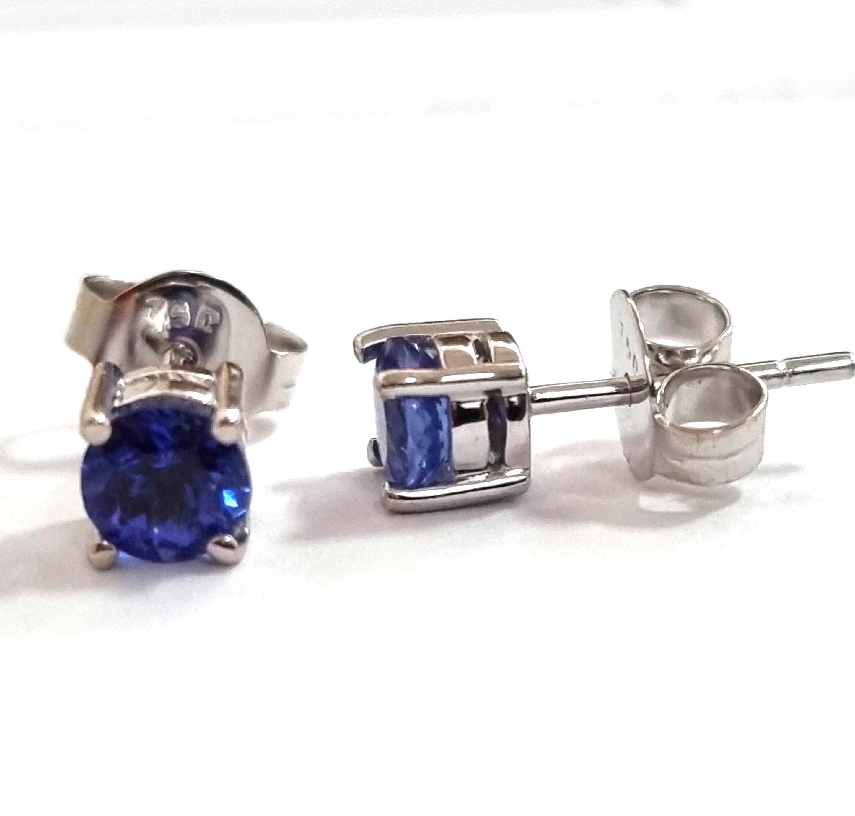 Allison Kaufman 14k White Gold Tanzanite Earrings | Roth Jewelers